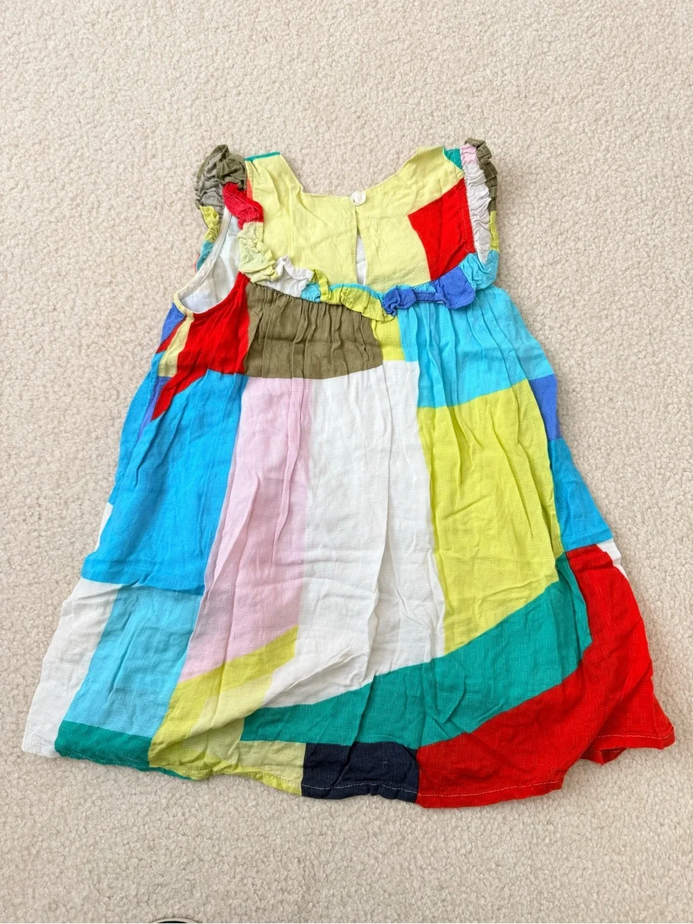 next Multicolor Patchwork Cotton Dress with Ruffle Yoke
